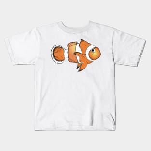 drawn clownfish in bright orange Kids T-Shirt